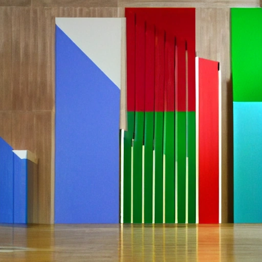 Create kinetic art in the style of Carlos Cruz Diez, representing the colors of the Chilean flag.