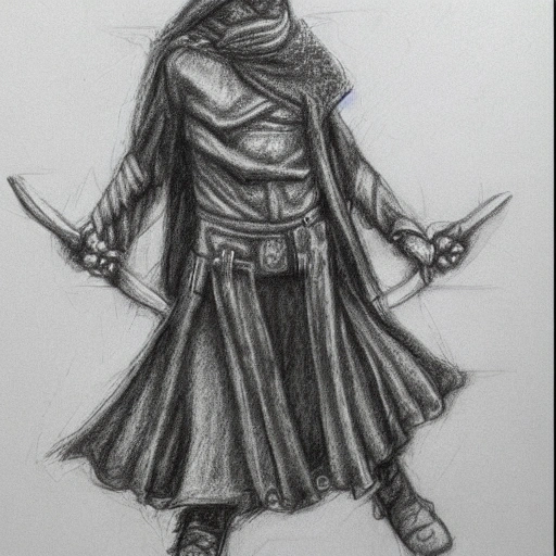 spy as celtic druid, , Pencil Sketch