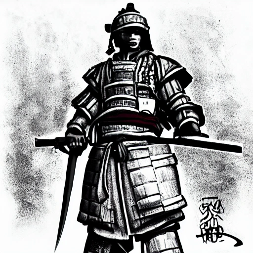 samurai as call of duty soldier,  Cartoon