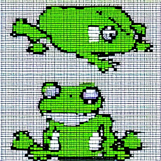 frog cartoon, pixelart
