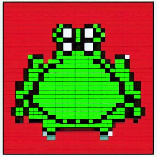 frog cartoon, pixelart 32x32 