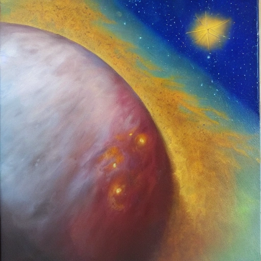 Náufragos en una lejana estrella, Oil Painting