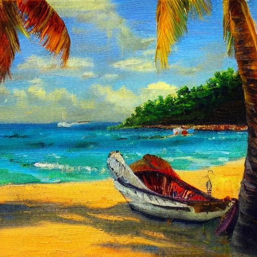 Caribs , Oil Painting, impressionism