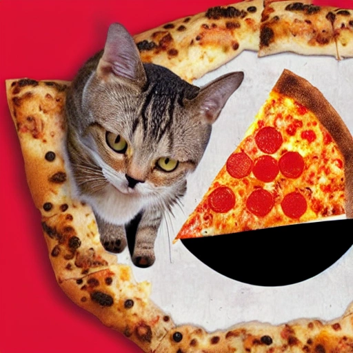 Gato comiendo pizza en la luna, 3D - Arthub.ai