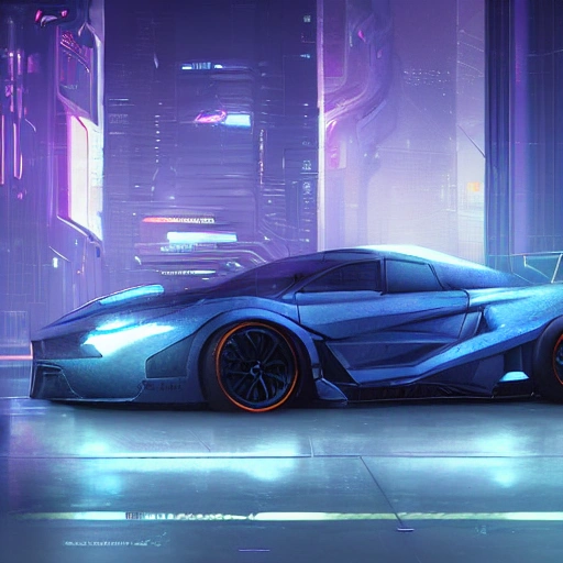 a portrait of a perfil cyberpunk sport car by greg rutkowski and ...