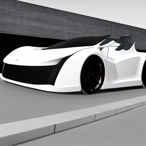 super sporty aerodynamic design with minimalist and smooth lines, white and gray color, very elegant, unreal engine rendering method