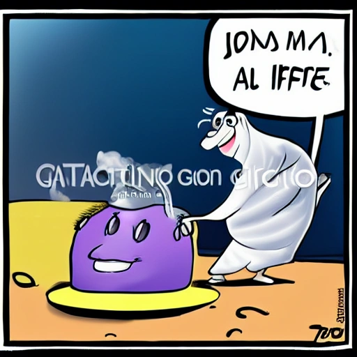 Gaton con un cilindro de gas, Cartoon