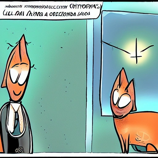 Gato con un cilindro de gas, Cartoon