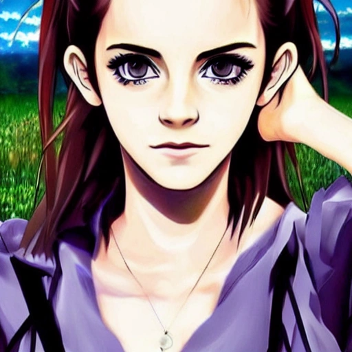 Crowdsourced AI Art - Emma Watson as anime version. anime style 