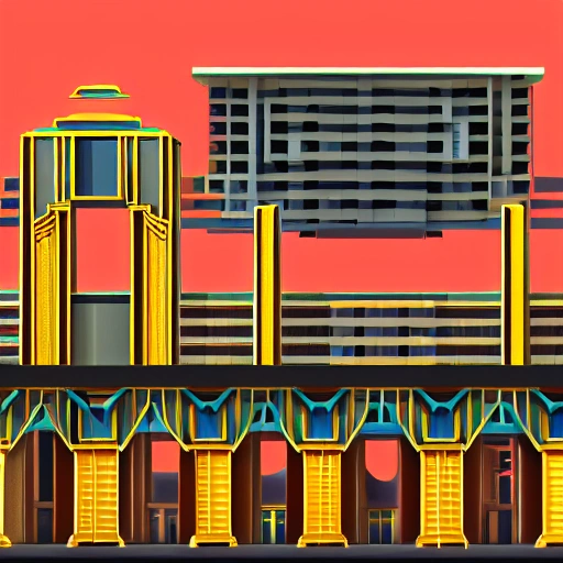 art deco city, 3D