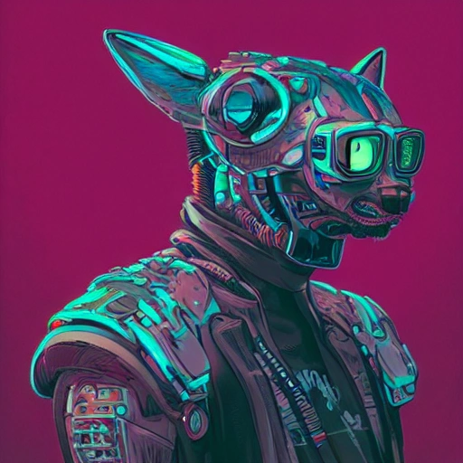 portrait painting of a cyberpunk cat - headed cyborg, sharp focus, award - winning, trending on artstation, masterpiece, highly detailed, intricate. art by josan gonzales and moebius and deathburger