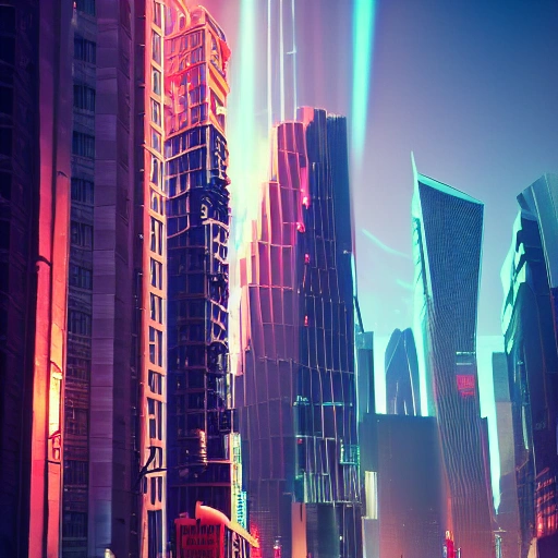 art deco city street retrofuturistic skyscrapers steam vibrant c ...