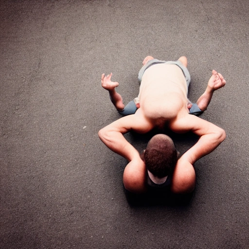 Man on his back with voices in his head