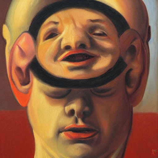 Man on his back with voices in his head, Oil Painting