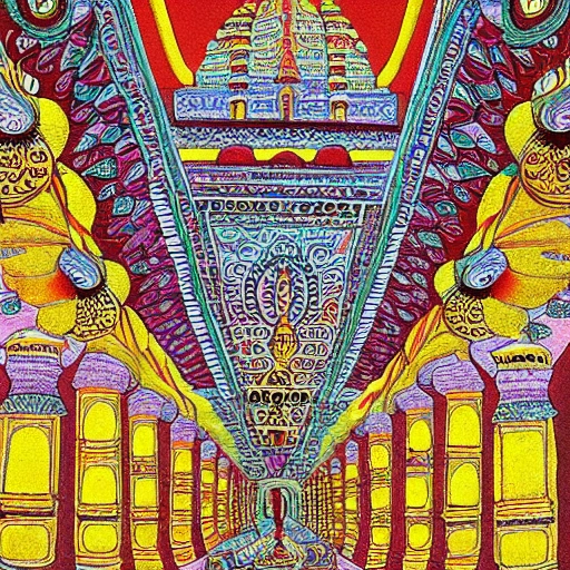 ancient India in trippy style 