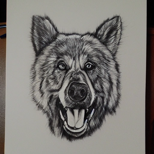 oso, Pencil Sketch, Oil Painting, Trippy