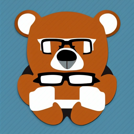 bear, glasses, intelligent, animated, affectionate

