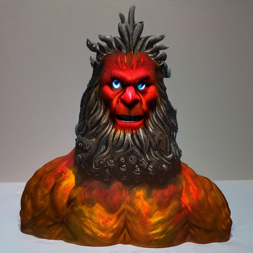 , Oil Painting, 3D zeus with demon face