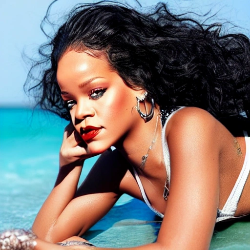 Brunette Rihanna - Crowdsourced AI Art - tan skin - Arthub.ai