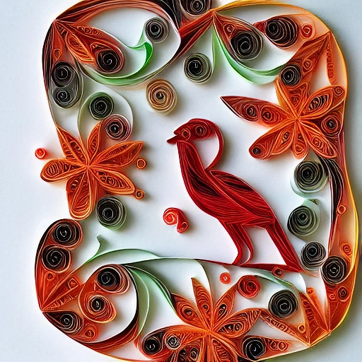 paper quilling, paper cut art, paper illustration, Turkey, thanksgiving, very detailed, 8k --v 4