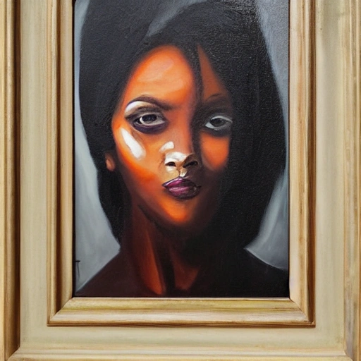 woman black, Oil Painting