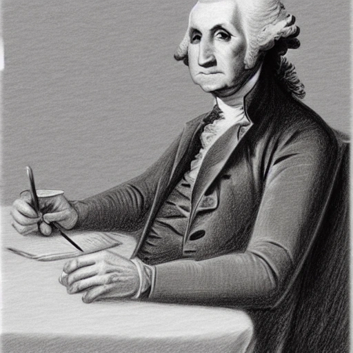 george washington tomando cafe
, Pencil Sketch