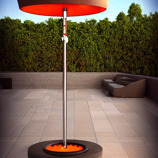 Patio heater with tools, realistic style, high quality photo type, measures 800 px by 600 px