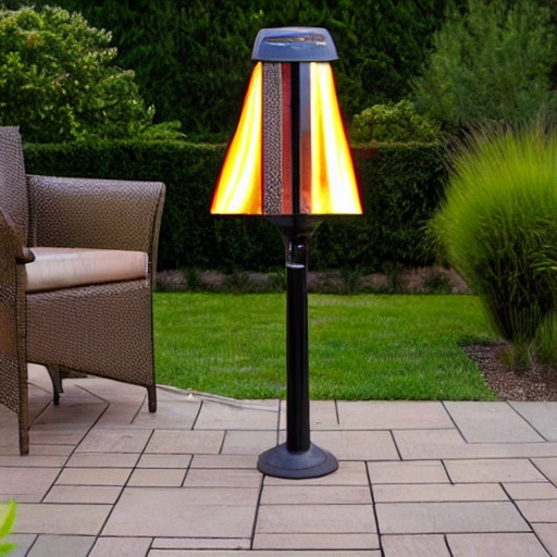 damaged patio heater, realistic style, high quality photographs.