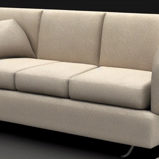 modern sofa, round finishes, soft, light beige color, realistic