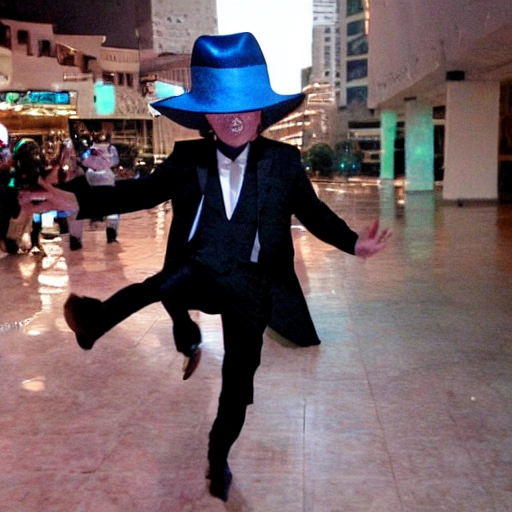 un alien bailando con un sombrero, 