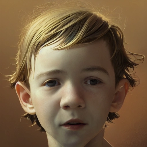 analog style, young boy, a lock of hair covers his right eye, delicate face with bloom by Sandro Botiicelli, Renaud Matgen, head and shoulders portrait, 8k resolution concept art portrait by Greg Rutkowski, Artgerm, WLOP, Alphonse Mucha dynamic lighting hyperdetailed intricately detailed Splash art trending on Artstation triadic colors Unreal Engine 5 volumetric lighting