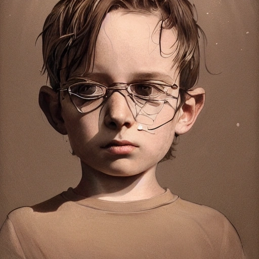 analog style, young boy, a lock of hair covers his right eye, delicate face with bloom by Sandro Botiicelli, Renaud Matgen, head and shoulders portrait, 8k resolution concept art portrait by Greg Rutkowski, Artgerm, WLOP, Alphonse Mucha dynamic lighting hyperdetailed intricately detailed Splash art trending on Artstation triadic colors Unreal Engine 5 volumetric lighting