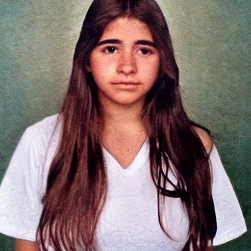 joven de 17 años, rostro angelical, mirada profunda, ojos claros, con un vestido escotado y curvas pronunciadas