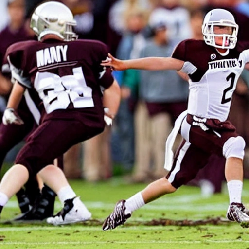 Johnny Manziel from Texas A&M playing football, Cartoon