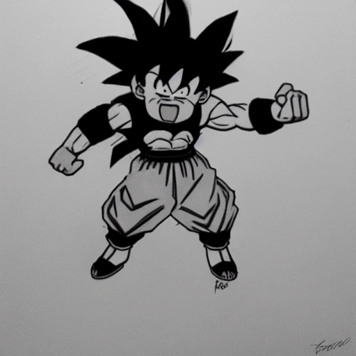 goku vs homero simson, Pencil Sketch, 3D