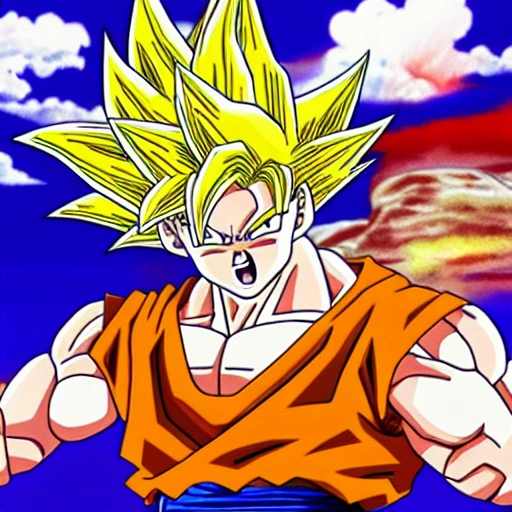 goku de dragon ball z enojado, Cartoon