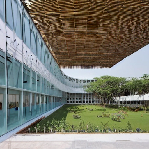 Bringing together creativity, technology and sustainability, the National Institute of Design in Hyderabad is a modern-day oasis for aspiring designers. Designed by world-renowned architect BV Doshi, this campus serves as a source of inspiration and a hub for innovation. Embracing the rich cultural heritage of Hyderabad while embracing cutting-edge design practices, the NID campus is a vibrant and dynamic space that fosters collaboration and growth. From textiles and product design to graphics and animation, students here are empowered to turn their artistic visions into tangible realities. Join us in this unique artistic journey and become a part of the design revolution that is shaping India's future.Zaha Hadid Architects thesis level design art and culture elements, 3D acadamic block hostel blocks oat landscape parking canteen sports complex interior view tree concept ,cluster form ,fuctional spaces ,design evolution 