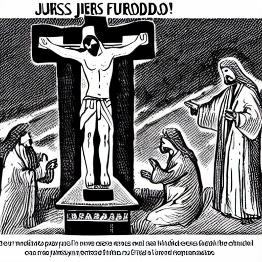 jesus cristo crucificado en marte, Cartoon