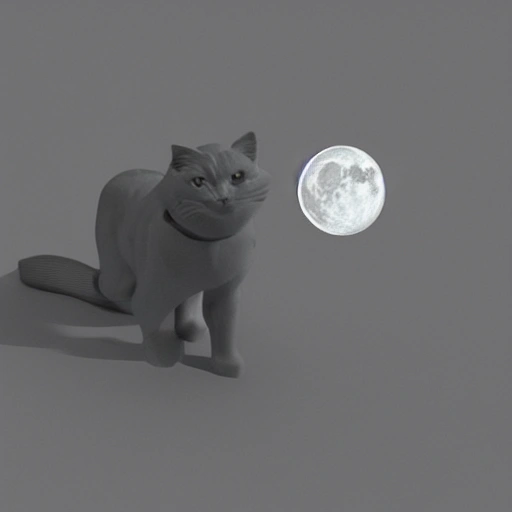 un gato pateando la luna, 3D