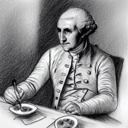 george washington comiendo arepas, Pencil Sketch