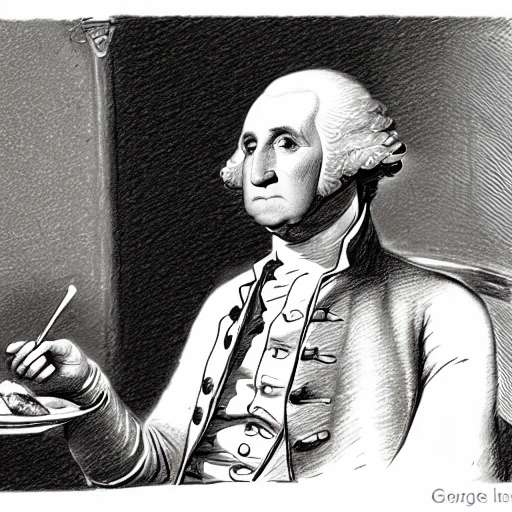 george washington comiendo arepas, Pencil Sketch