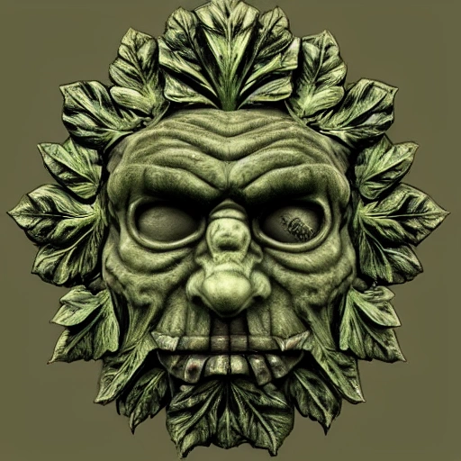 The green man looks like a zombie. Dressed in military uniform. Holds a weapon in his hands.
, 3D