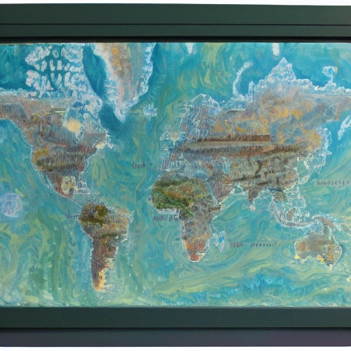 Future World Map, Oil Painting