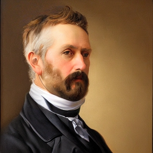 Portrait of Friedrich Wilhelm Raiffeisen, realistic, 3d, render, Oil painting