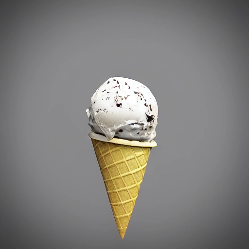 ice cream, grey and yellow, 3D