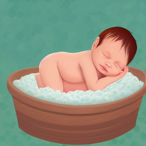 detailed illustration of the birth of a baby, detailed body of a newborn baby in diapers, 4k quality, 8k quality
