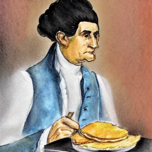 george washington comiendo arepas, Pencil Sketch, Water Color, Oil Painting