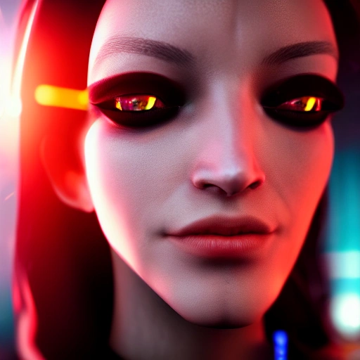 side close up portrait of 1 cyberpunk girl, detailed face, spotlight, cyberpunk city, wired, multicolored, vibrant high contrast, hyperrealistic, photografic, 8k, epic ambient light, octane render