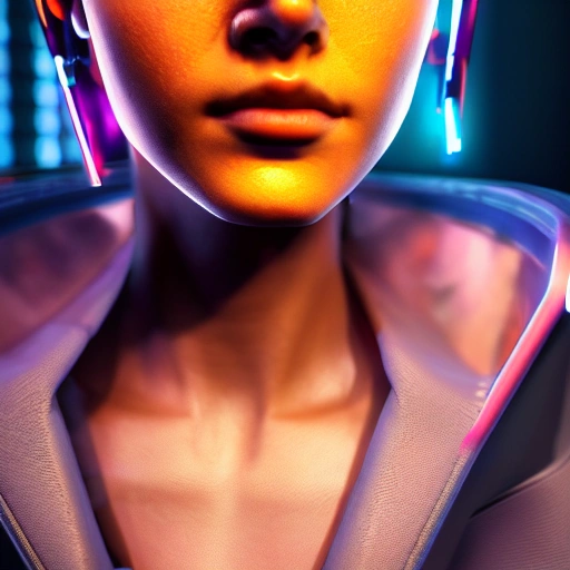 side close up portrait of 1 cyberpunk girl, detailed face, spotlight, cyberpunk city, wired, multicolored, vibrant high contrast, hyperrealistic, photografic, 8k, epic ambient light, octane render