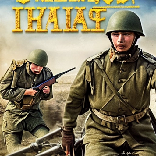 Imagine a mighty Ukrainian soldier in the midst of a great historical war, defending a large Ukrainian city, exchanging fire with Russian invaders, taking actions that will change the course of history, 4k quality, detailed soldier body, 8k quality, exciting historical drama